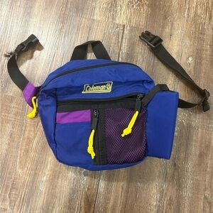 Vintage 90’s Coleman Blue Fanny Pack Waist Bag Adjustable Straps Bottle Holder